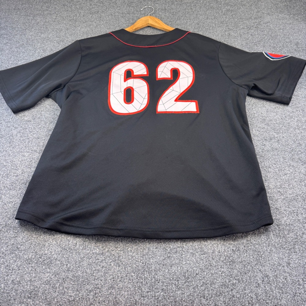 Marvel Spider-Man Baseball Jersey Mens XL Black Good Embroidered Mesh 62 - Picture 8 of 11